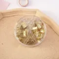 Multifunctional stationery set with gold binder clips, paper clips and clear pins. - Combination Set - Imitation Gold