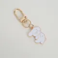 Cute cartoon dog metal keychain cute bag charm student key ring girl accessories - Hook Style - White Dog