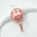 Crochet mural mignon lapin rose, accroche-clés adhésif de dessin animé pour déco. - Lapin