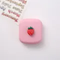 Lindo estuche de lentes de contacto rosa cuadrado con fresa 3D caja de viaje portátil linda. - Fresa