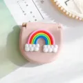 Joli kit de couture mini portable rose boîte compacte avec design arc-en-ciel et nuage 3D variante. - Arc-en-ciel Rose