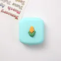 Estuche de lentes de contacto cuadrado bonito con decoración de maíz 3D caja de viaje portátil - Maíz