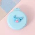 Brosse à cheveux pliable portable avec miroir, jolie mini brosse de poche bleue pour femmes. - Poupée aux cheveux bleus