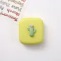 Schattige vierkante contactlenzen doos draagbare mini cactus reis houder etui - Cactus