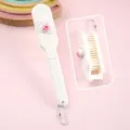 Mini peigne à cheveux pliable portable avec ornement de lapin mignon et chaîne de perles. - Style chaîne à billes - petit lapin blanc