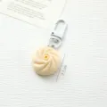 Llavero de comida de imitación lindo, colgante de pastelería con gancho blanco. - Bollos de carne