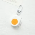 Llavero de huevo frito lindo en resina blanca con anillo de metal, colgante de bolso. - Huevo Pasado por Agua