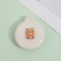 Brosse à cheveux pliante portable avec adorable design d'ours, mini miroir de poche rond. - Blanc cassé - cochon d'Inde popcorn