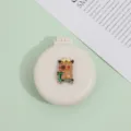Brosse à cheveux pliable portable avec miroir et joli design d'animal pour un usage quotidien. - Blanc crème - Cochon d'Inde en skateboard