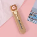 Lindo mini cúter portátil abrelatas caja oso de dibujos animados papelería manualidades - Oso Pardo