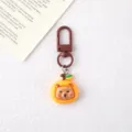 Süßer Cartoon Tier Schlüsselanhänger mit Orangen Frucht Anhänger Rucksack Zubehör Geschenk. - Druckknopf-Modell - Orangen-Meerschweinchen