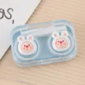 Bonita caja transparente para lentes de contacto con tapas de conejo para almacenamiento diario - Conejo