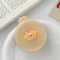 Brosse à cheveux pliante portable avec miroir, design de dessin animé beige mignon. - Poulet