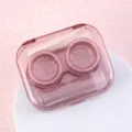 Portable transparent contact lens case pink companion storage box for daily travel use. - L / Pink