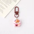 Cute cartoon capybara keychain resin pendant, adorable bathtub animal bag accessory gift. - Snap Button Style - Bathing Guinea Pig