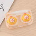 Lindo estuche de lentes de contacto transparente de dibujos animados caja doble portátil - Pollo