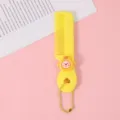 Joli mini peigne à cheveux mignon pour filles portable enfants outil de coiffure jaune - Poussin (avec chaîne à billes)