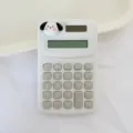 Cute cartoon dog calculator, mini portable white electronic calculator for students and office. - Black Ear Dog (Glossy)