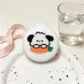 Portable folding pocket mirror airbag hair brush with cute cartoon puppy design variant sku - White Carrot Dog