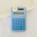 Cute cartoon mini calculator in light blue, portable small electronic tool for students and office. - Yellow Cat (Glossy)