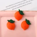 Resin orange fruit cabochons DIY phone case hair clip accessories craft supply 3pcs - Orange