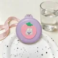 Portable folding makeup mirror comb cute purple air cushion massage hair brush for daily travel use - Purple Strawberry Rabbit