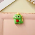 Charm in resina dinosauro verde simpatico cabochon cartone animato per custodia fai da te - Cuore Dinosauro