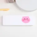 Cute white pencil box with pink pig cartoon design, student stationery organizer. - White - Pig