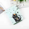 Mintgrüne süße Katze Print Kartenetui Geldbörse kompakte Mehrkartenfächer Ausweishalter Stil - Schwarze Katze
