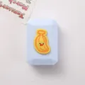 Süße Cartoon Kontaktlinsen Etui tragbare Doppelbox Mini Aufbewahrung für Augenpflege - Weichgummi-Modell / Blau mit Bananenmuster