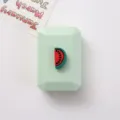 Étui à lentilles de contact mignon dessin animé mini double boîte portable voyage vert - Modèle en résine / Fond Vert Pastèque