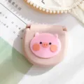 Boîte à couture mini dessin animé mignon kit de voyage portable pour dortoir usage quotidien - Cochon Rose