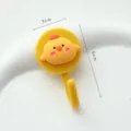 Mignon crochet mural poussin jaune, petit crochet adhésif de dessin animé pour clés - Poulet