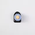 Simpatico gancio adesivo per auto con design di girasole blu per stivaggio interno. - Girasole