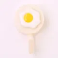 Cute cartoon fried egg wall hook punch-free sticky key holder for dorm room decor. - Resin Style - Beige Egg