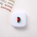 Linda caja cuadrada para lentes de contacto con sandía estuche portátil de viaje blanco - Sandía en caja blanca