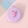 Brosse à cheveux pliante violette avec miroir et adorable monstre, format de poche portable. - Grande bouche violette