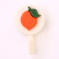 Cute cartoon orange fruit wall hook, punch-free adhesive key holder for dorm and home decor. - Resin Style - Beige Orange