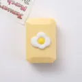 Mignonne boîte à lentilles de contact jaunes double boîte mini conteneur de stockage de voyage - Modèle en Caoutchouc Souple / Œuf Base Jaune
