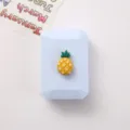 Boîte à lentilles de contact bleu clair mignonne avec ananas, mini boîte de rangement. - Modèle en résine / Imprimé ananas bleu