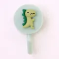 Cute cartoon dinosaur wall hook, adhesive key holder, seamless sticky hook for dorm room decor. - Resin Style - Dinosaur