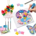 Kids DIY poke art wind chime craft set children educational creative handmade toy decoration - Set