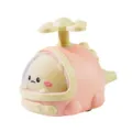 Cute cartoon animal helicopter pull back toy for kids, fun pink inertial aircraft model. - Pink