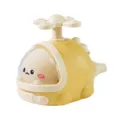 Cute cartoon animal helicopter pull-back toy for kids, fun press and go aircraft model with music. - Orange