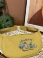 Cute cat embroidery nylon dumpling crossbody bag, versatile trendy shoulder bag for women. - Lemon Yellow Teacup Cat