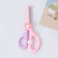 Cute cartoon kids safety scissors, pink and purple handle DIY craft paper cutting tool. - Flower Girl