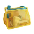Kids beach mesh toy bags set with sand digging tools yellow outdoor storage bag - Yellow