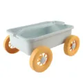 Children beach wagon toy with wheels and shovel, cute summer outdoor sand playing cart for kids. - Blue