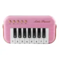 Portable mini pocket electronic piano toy for kids, cute pink music instrument with keys. - Pink