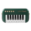 Portable mini piano toy for kids, retro dark green electronic keyboard instrument with keys. - Green